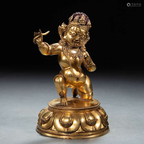 CHINESE GILT BRONZE BUDDHA STATUE