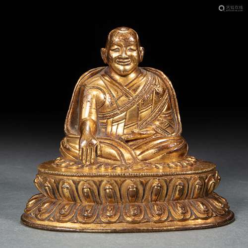 CHINESE GILT BRONZE BUDDHA STATUE