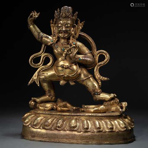 CHINESE GILT BRONZE BUDDHA STATUE