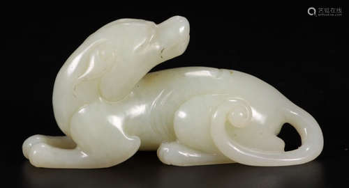 HETIAN JADE DOG SHAPE PENDANT