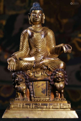 COPPER SAKYAMUNI BUDDHA STATUE