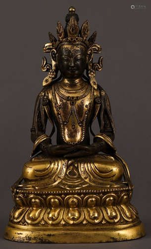 GILT BRONZE BUDDHA STATUE