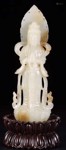 HETIAN JADE GUANYIN BUDDHA STATUE