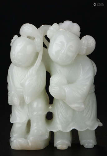 HETIAN JADE CHILD SHAPE PENDANT