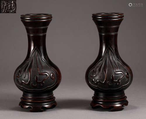 PAIR OF COPPER VASES