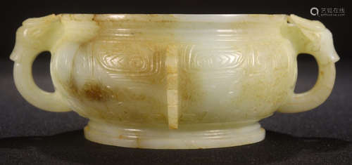 HETIAN JADE BEAST PATTERN CENSER