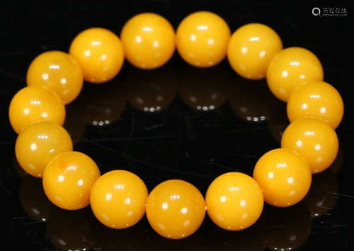 BEESWAX STRING BRACELET WITH 15 BEADS