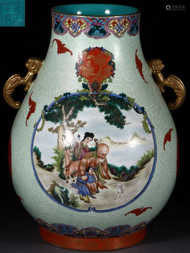 YONGZHENGNIANZHI MARK ENAMELED GLAZE VASE