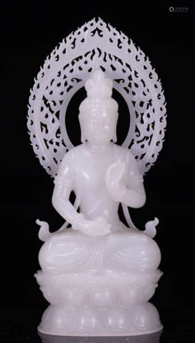 HETIAN JADE GUANYIN BUDDHA STATUE