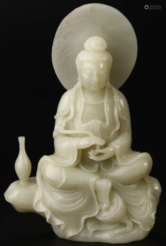 HETIAN JADE GUANYIN BUDDHA STATUE