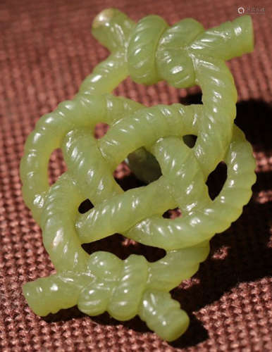 YELLOW JADE PENDANT HOLLOW CARVED