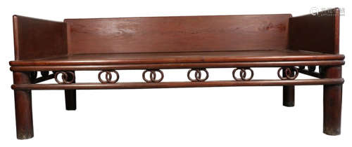 HUALI WOOD BED CARVED WITH PATTERN