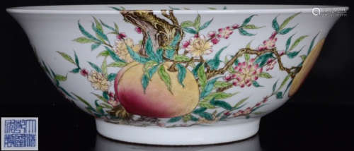 DAQINGQIANLONGNIANZHI MARK FAMILLE ROSE GLAZE BOWL