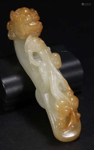 HETIAN JADE PENDANT CARVED WITH DRAGON