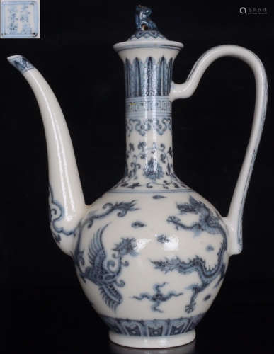 DAMINGCHENGHUANIANZHI MARK BLUE&WHITE GLAZE POT