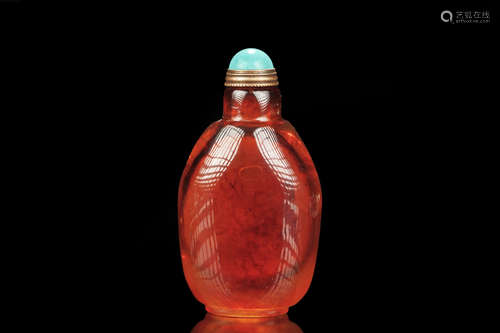 RED AMBER SNUFF BOTTLE