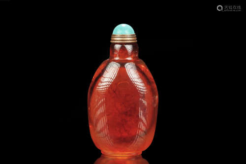 RED AMBER SNUFF BOTTLE