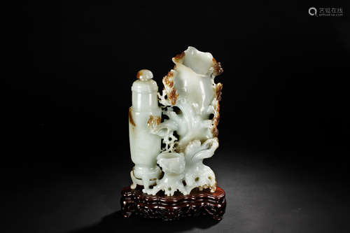 A WHITE JADE CARVED 