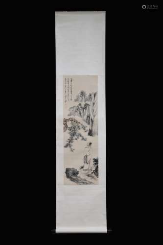 ZHANG DAQIAN: INK AND COLOR ON PAPER PAINTING 'SCHOLAR'