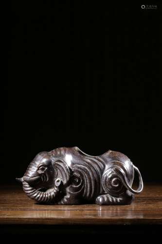 ZITAN WOOD CARVED 'RECUMBENT ELEPHANT' SMALL WASHER