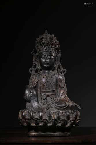 GILT BRONZE CAST 'AVALOKITESHVARA' SEATED FIGURE