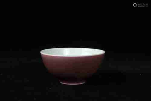 A CHINESE RED GLAZED CUP, YONGZHENG PERIOD