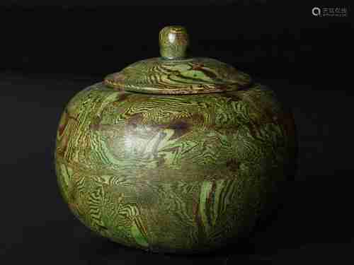 A CHINESE GONGXIAN KILN LIDDED POT, TANG DYNASTY