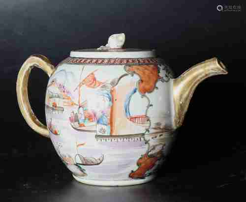 A CHINESE FAMILLE ROSE PORCELAIN TEAPOT, QIANLONG PERIOD