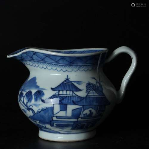 A CHINESE BLUE AND WHITE PORCELAIN MILK POT, QING DYNASTY