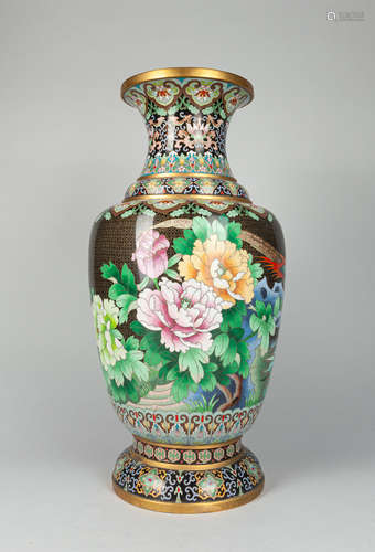 Tall Chinese Cloisonne Vase