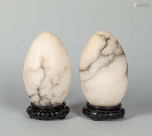 Set France Marble Egg Sculpture