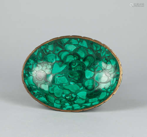 Fine Malachite & Brass Nuts Dish