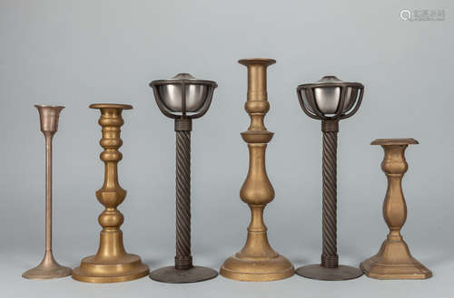 Set Vintage Bronze Candle Sticks