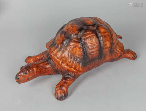 Art Deco Leather Turtle Figure