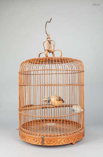 Chinese Vintage Bamboo Bird Cage