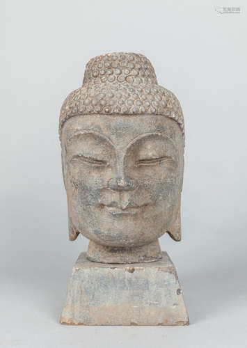 Chinese Carved Stone Buddha Head