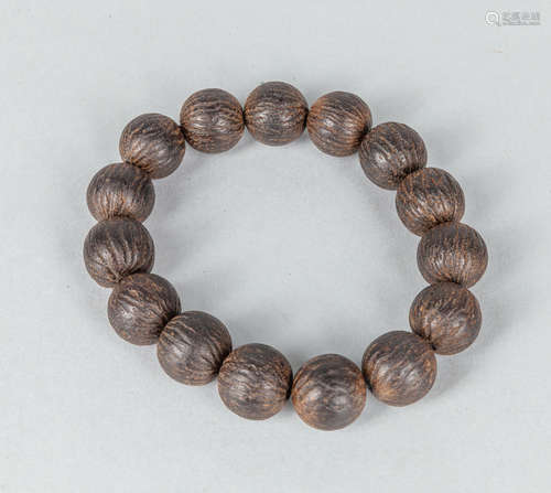 Chinese Carved Agarwood Prayer Beads