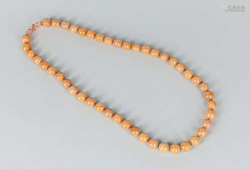 Chinese Export Jadeite Beads Necklace