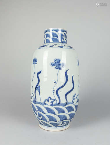 Chinese Blue White Decorated Porcelain Vase