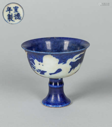 Chinese Export Blue White Porcelain Tea Cups