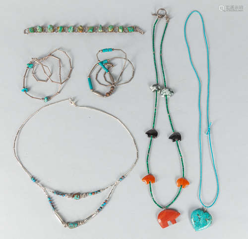 Native American Type Designed Turquoise Color Jewelries