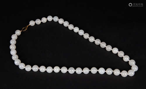 Chinese Export White Color Jade Necklace