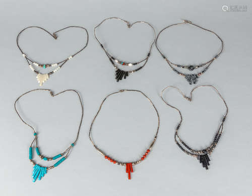 Native American Type Turquoise & Gem Stone Necklaces