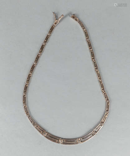 Designed Sterling Silver Geometric Necklace