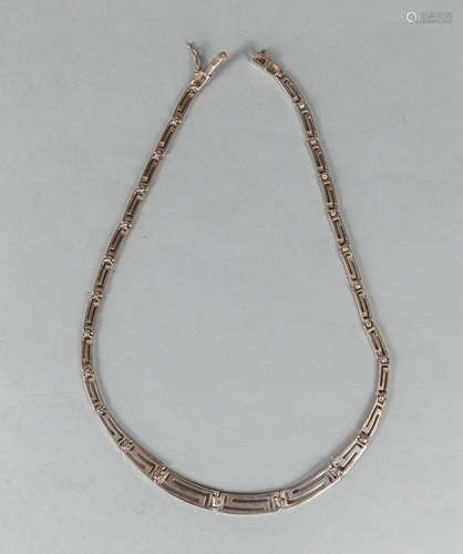 Designed Sterling Silver Geometric Necklace