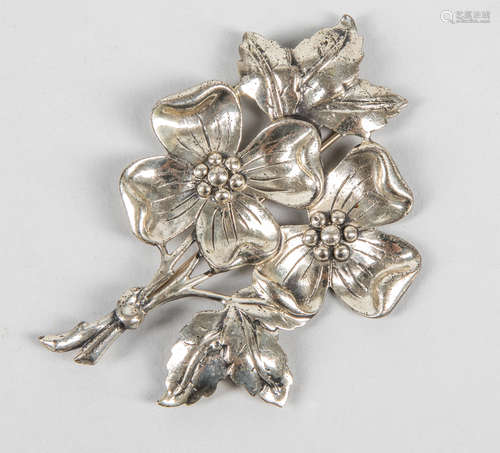 Decorated Large Danecraft Silver Brooch