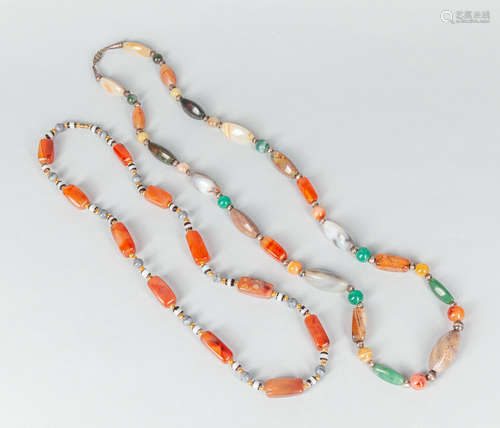 Designed Chinese Export Cameo Agate Beads Necklaces