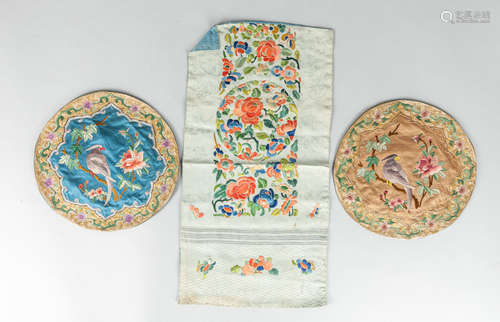 Set of Chinese Embroidered Silk Panels