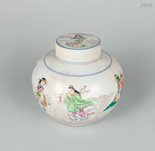 Chinese Famille Rose Porcelain Covered Jar