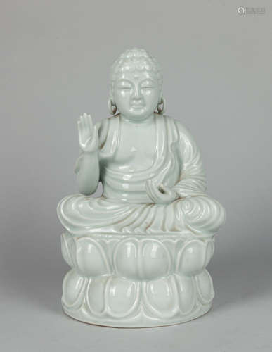 Japanese White Glazed Porcelain Buddha